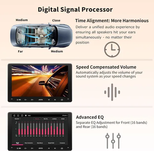 Miniatura 5 de ATOTO S8 8-core 9inch QLED Double DIN Android Car Stereo, 4G y WiFi integrado, CarPlay inalámbrico y Android Auto, Bluetooth dual, 4G+32G, VSV