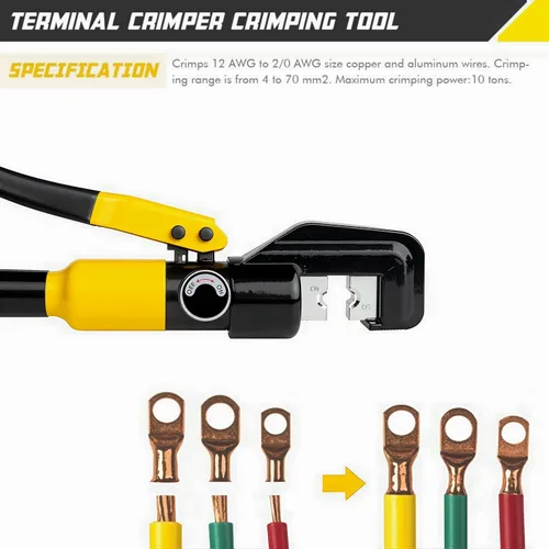 Miniatura 3 de Juego de herramientas hidráulicas de mano de 10 toneladas para accesorios de barandilla de cable de acero inoxidable, crimpado de 1/8 a 3/16