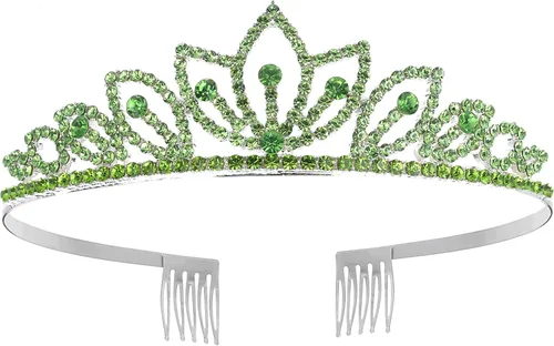 Corona de tiara de cristal de princesa con peine para mujeres y niñas, cosplay, fiesta, reina, novia, boda, joyería para el cabello, regalo