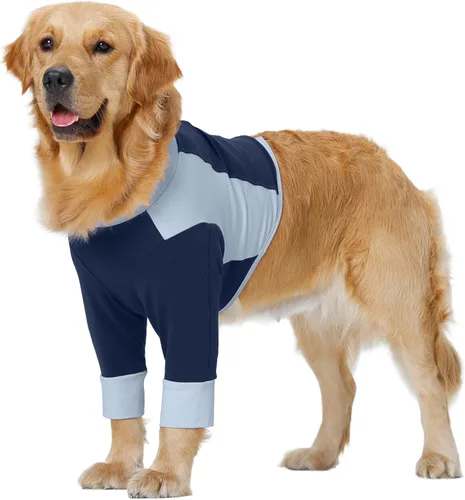 Miniatura 10 de LeLePet Traje de recuperación para perros para piernas delanteras, pecho, hombro después de la cirugía, camisa de perro de manga larga para dejar