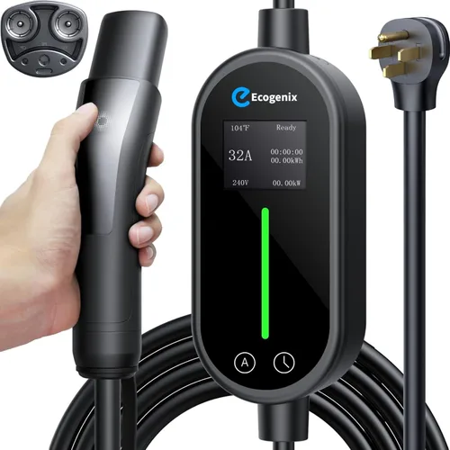 Miniatura 8 de Ecogenix Cargador móvil Tesla de nivel 1/2, cable de carga portátil para el hogar de 16A/110V-240V para Modelo 3/Y/S/X, amperaje ajustable, apto