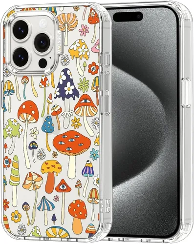 MOSNOVO Funda para iPhone 15 Pro Max, [Protección contra caídas de grado militar Buffertech de 6.6 pies] [Tecnología antidespegado] Diseño de funda