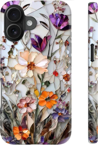 Miniatura 101 de LUHOURI Funda para iPhone 12 Mini, compatible con carga inalámbrica, doble capa, interior de silicona suave + carcasa exterior dura, bonito diseño
