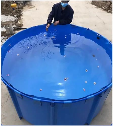 Piscina sobre el suelo, piscina redonda de lona para estanque de peces con soporte, acuario plegable grande, piscina infantil para cría de koi