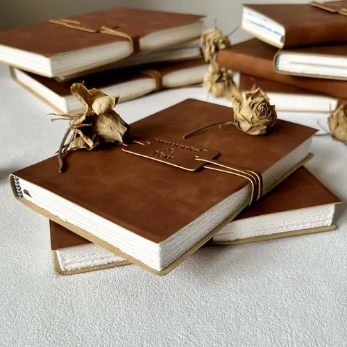 Miniatura 7 de tumuarta Cuaderno de bocetos de papel de acuarela con borde irregular, cuaderno de cuero vintage 100% algodón, 140 libras, 300 GSM, diario hecho a