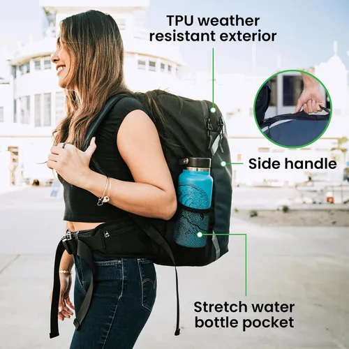 Miniatura 14 de COR Surf Mochila de viaje de mano Island Hopper 2.0 Mochila ultraligera aprobada para artículos personales 28L Negro Edición impermeable