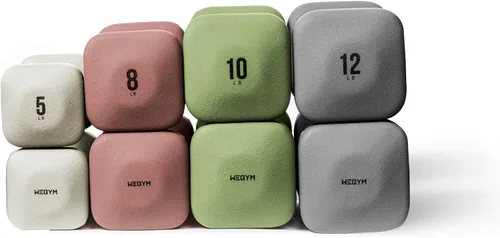 Miniatura 9 de WeGym SafeGrip Square Dumbbells with Anti Slip Handles, Aesthetic Free Weights for Home Workouts, Stable Design Prevents Rolling during Floor