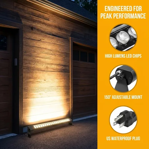 Miniatura 4 de 2 barras de luz de pared de 40 pulgadas, iluminación exterior impermeable de 72 W, luces LED blancas naturales de 4000 K, barra de luz de pared