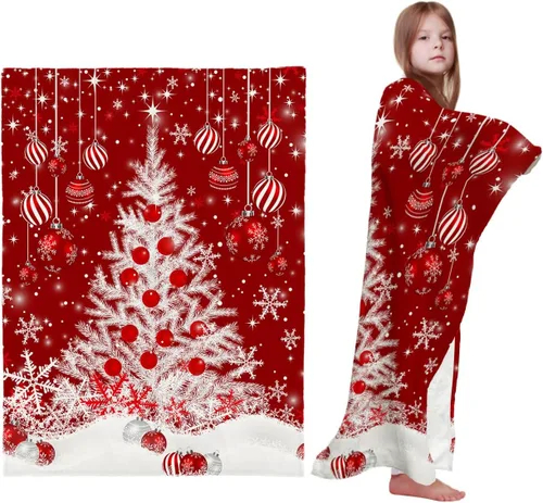 Miniatura 95 de Mantas de Tiro de Muñeco de Nieve de Navidad, Manta de Vellón Suave de Vacaciones de Invierno Decorativa para Hogar Sofá Sillón Silla Sala de Estar