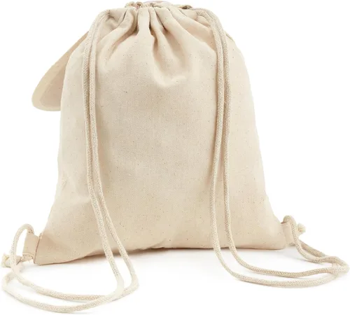 Miniatura 4 de Hallmark Bolsa de regalo reutilizable de lona de conejo de Pascua con cordón (cuadros de primavera) para caza de huevos de Pascua