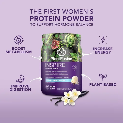 Miniatura 3 de PlantFusion Inspire Plant Proteína en polvo para mujeres, proteína baja en carbohidratos en polvo para apoyo muscular magro, keto, sin gluten, sin