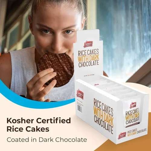 Miniatura 3 de LIEBERS - Pasteles de arroz de chocolate negro, paquete de aperitivos, paquete de regalo, sin lácteos kosher, sin gluten, total de 24 pasteles