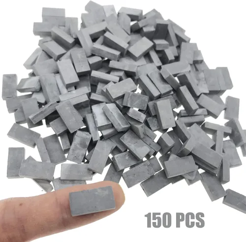 Miniatura 3 de Woohome 150 piezas de mini ladrillos de pared gris miniatura ladrillos falsos con raspador para el modelo de hadas jardín accesorios de paisajismo