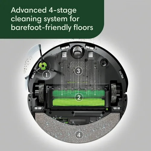 Miniatura 3 de iRobot Roomba Combo 10 Max Robot Aspirador y Trapeador + Base AutoWash (x0850) – Base multifuncional, cubo de recarga, lava y seca su almohadilla