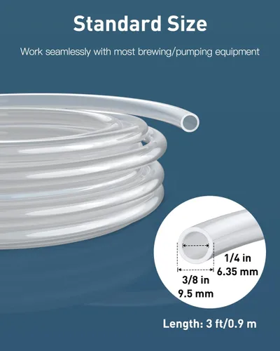 Miniatura 2 de Pawfly Tubo de silicona de grado alimenticio de 3 pies, 1/4 pulgadas de diámetro interior x 3/8 pulgadas de diámetro, manguera de silicona pura