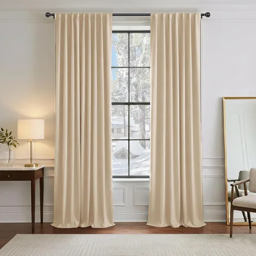 Miniatura 67 de PONY DANCE Cortinas cortas con aislamiento térmico para ventana pequeña, para guardería, baño, cocina, lavandería, caravana, sótano, 29 pulgadas