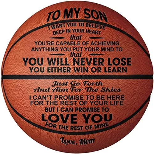 Miniatura 6 de KAAYEE Baloncesto grabado para nieto, baloncesto grabado para hijo de parte de mamá papá, regalos de baloncesto personalizados de 29.5 pulgadas