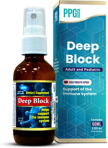 Miniatura 2 de Bloque profundo - Refuerzo de apoyo inmunológico - Apoyo al sistema inmunológico - Spray bucal diario - Vitamina D y zinc - PPG Nutritional