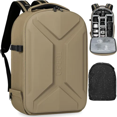 Miniatura 12 de Mochila para cámara, DSLR/SLR/SLR/sin espejo para cámara fotográfica con cubierta para lluvia, funda rígida impermeable para cámara con soporte