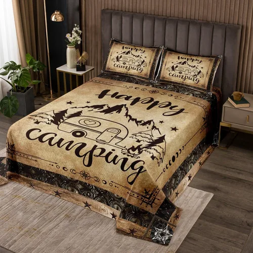 Miniatura 7 de Erosebridal Juego de edredón de oso tamaño individual, juego de colcha de animales de la selva para niños y niñas, juego de ropa de cama retro