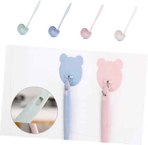 Miniatura 6 de Cuchara de sopa de paja de trigo 2 1 Cucharas de gachas de mango largo Cucharas de sopa Laddle Suministros de cocina Cuchara de paja de trigo