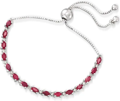 Miniatura 3 de Ross-Simons Pulsera bolo de piedras preciosas de 4,50 quilates con detalles de diamantes en plata de ley, Gema, multi