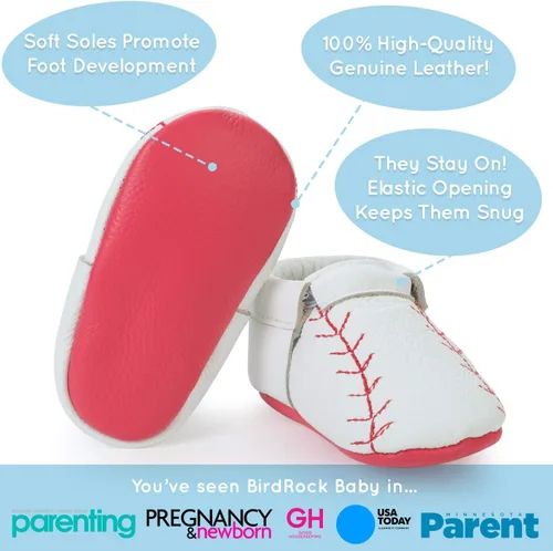 Miniatura 3 de BirdRock Baby - Mocasines sin bordes de piel auténtica, para niños y niñas, recién nacidos, bebés, infantes