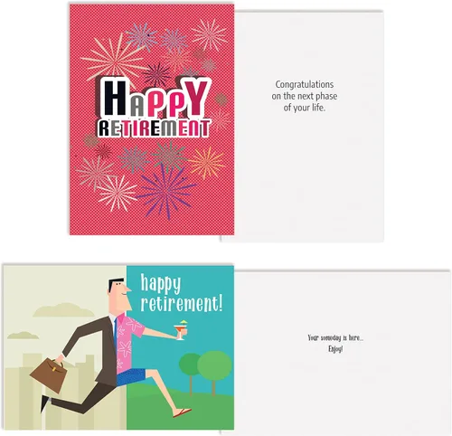 Miniatura 2 de Better Office Products Paquete de 2 tarjetas de jubilación con sobres, felicitaciones por tu jubilación, tarjetas grandes (5 x 7 pulgadas), 2