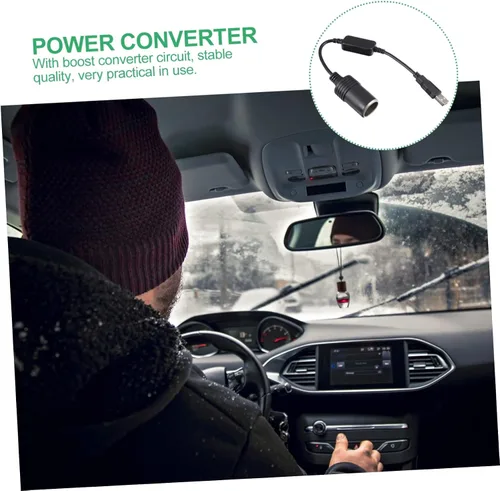 Miniatura 7 de SHOWERORO Adaptador convertidor de enchufe USB a encendedor con circuito de impulso de 11.81 pulgadas, cable de 12 V, fuente de alimentación