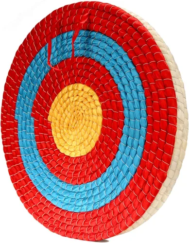 Miniatura 17 de Objetivos de tiro al arco Dostyle tradicionales de paja sólida redonda con cara de cuerda de tres capas para práctica de tiro con arco