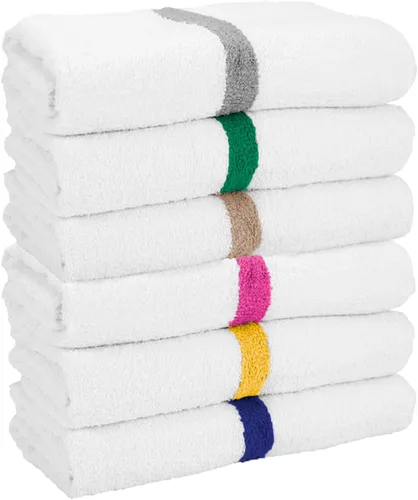 Miniatura 7 de Arkwright - Paquete de 6 toallas blancas de baño para gimnasio, 100 % algodón, suaves, de secado rápido, absorbentes del sudor, toallas de calidad