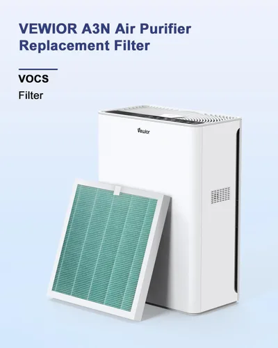 Miniatura 3 de VEWIOR Filtro de repuesto oficial, filtro HEPA H13 para purificador de aire A3N, compatible con limpiador de aire VEWIOR A3N, 1 unidad Filtro VOCS