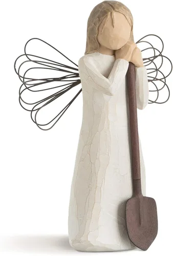 Ángel del jardín de Willow Tree, trayendo un jardín de amor y belleza, regalo para celebrar amistades, personas con pulgar verde, figura de ángel