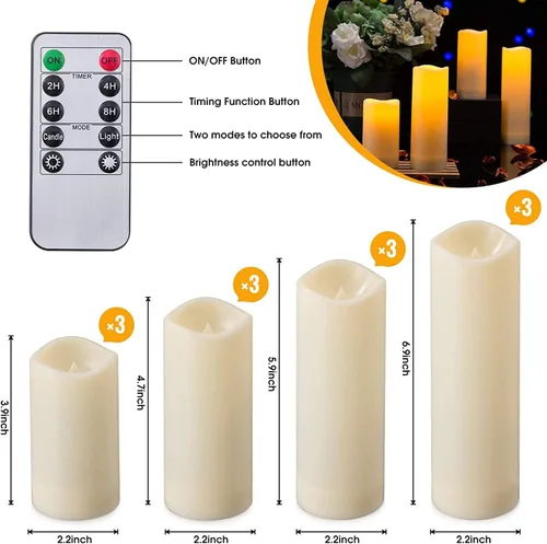 Miniatura 3 de YOROXRG Paquete de 12 velas LED sin llama, funcionan con pilas, impermeables