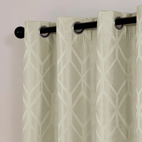 Miniatura 2 de Amazon Basics Cortinas Jacquard 100% opacas de 2 piezas, cortinas para sala de estar y dormitorio, tratamiento de ventana con aislamiento térmico