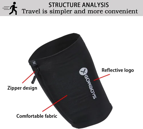 Miniatura 4 de Brazalete de teléfono para correr para hombres y mujeres, bandas universales para teléfonos de menos de 8 pulgadas, brazalete impermeable para Negro