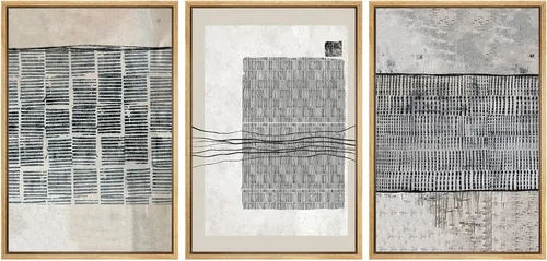 Miniatura 92 de SIGNWIN Lienzo enmarcado para pared, arte con pinceladas de flujo neutro en tonos beige abstractos, ilustraciones, arte moderno, decorativo