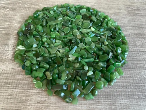 Miniatura 2 de GAF TREASURES Chips de piedras preciosas de jade semi nefrita natural, de 0.5 libras, mini cristales triturados, chips de cristal sin perforar