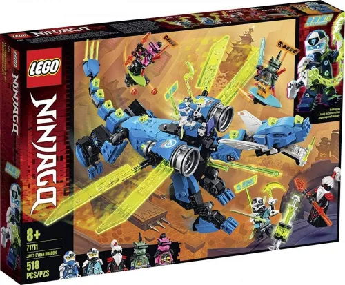 LEGO NINJAGO Jay’s Cyber Dragon 71711 - Kit de construcción de juguete de acción de ninja (518 piezas)