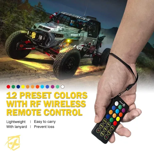 Miniatura 4 de Xprite - Kit de luces LED RGBW con Bluetooth y control remoto inalámbrico, luces de neón multicolor para vehículos, luces para ruedas y bajos