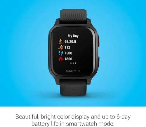Miniatura 6 de Garmin Venu Sq Music - Reloj inteligente con GPS y pantalla táctil brillante, cuenta con música y hasta 6 días de duración de la batería