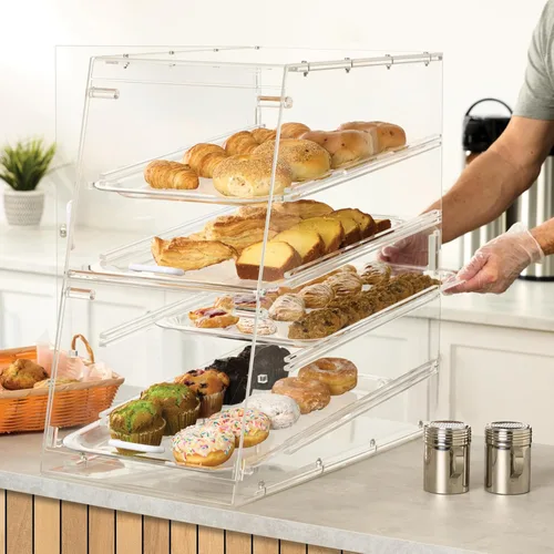 Miniatura 4 de Winco ADC-4 vitrina de pastelería de 4 niveles, acrílico, transparente, mediano