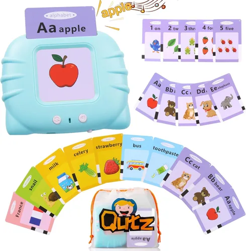 Tarjetas didácticas parlantes QuTZ ABC para niños pequeños de 2 a 4 años, juguetes para autismo, juguetes de terapia del habla, tarjetas educativas
