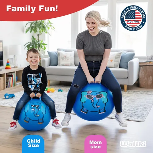Miniatura 5 de WALIKI Pelota de Salto para Niños y Niñas de 3 a 6 años Bola de Saltar Hippity Hop Regalo de Cumpleaños Genial Azul 45,7 cm