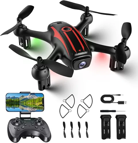 Drones para niños de 8 a 12 años, dron con cámara 1080P para niños y adultos, FPV Drone con 2 baterías, mini dron con foto de gestos, cuadricóptero