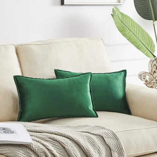 Miniatura 10 de GIGIZAZA Fundas de Almohadas Decorativas de Terciopelo Dorado Lumbar 12x20 Oblongas para Sofá y Sillón Paquete de 2