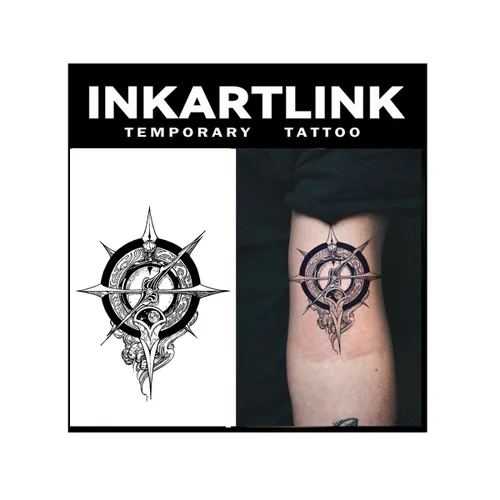 Miniatura 6 de INKARTLINK Tattoo Tech, 2 hojas de tatuaje semipermanente mediano, tatuajes temporales de diseño artístico para adultos, dura 1-2 semanas, Barco