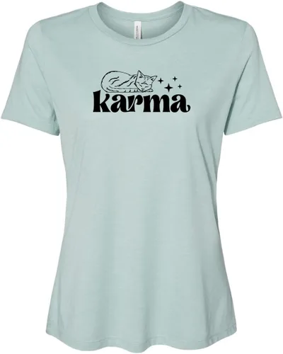 Miniatura 24 de Cute Women's Screen Printed Crew Neck Tee, Shirts With Sayings, Dusty Blue or Olive