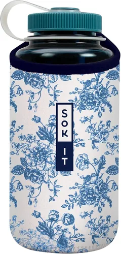 Miniatura 99 de Sok It BotlSok Funda para botella de agua con cubierta de neopreno aislante (Floral abstracto, se ajusta a CamelBak o Nalgene de 12 onzas)