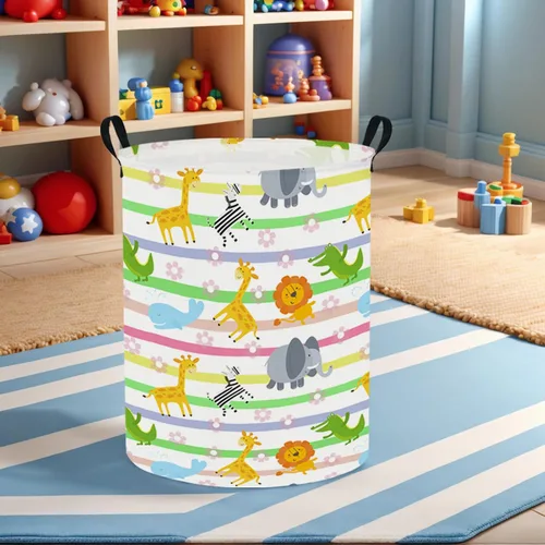 Miniatura 5 de Cesta para ropa sucia, de tela de lona, organizador de juguetes, plegable, para oficina, habitación, ropa, juguetes, regalo. Contenedor